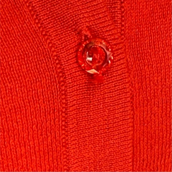 LOFT Vibrant Vermillion Women's Button Up Cardigan Thin Sweater Sz L - Picture 11 of 11